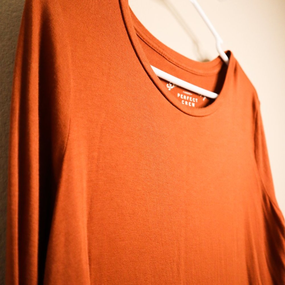 Rusty Orange Long Sleeve Top